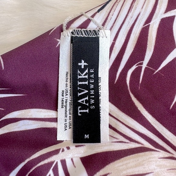 NWT Tavik Ali Reversible Bikini Bottom in Merlot Palm Print Size Medium - Picture 5 of 16